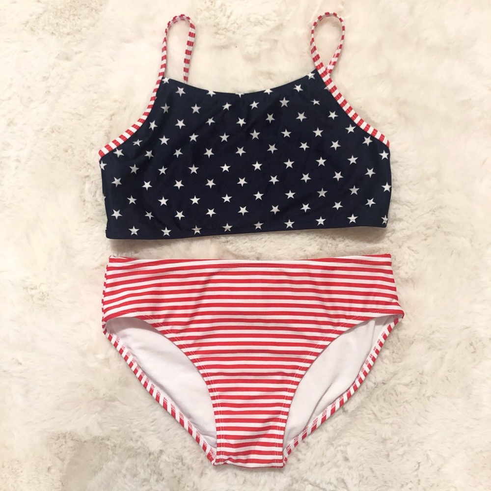 Girls' Stars and Striped Bikini 2pc Swimsuit